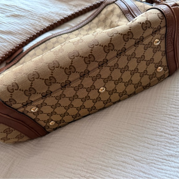 Gucci Beige and Brown Monogram Hobo - Picture 8 of 8